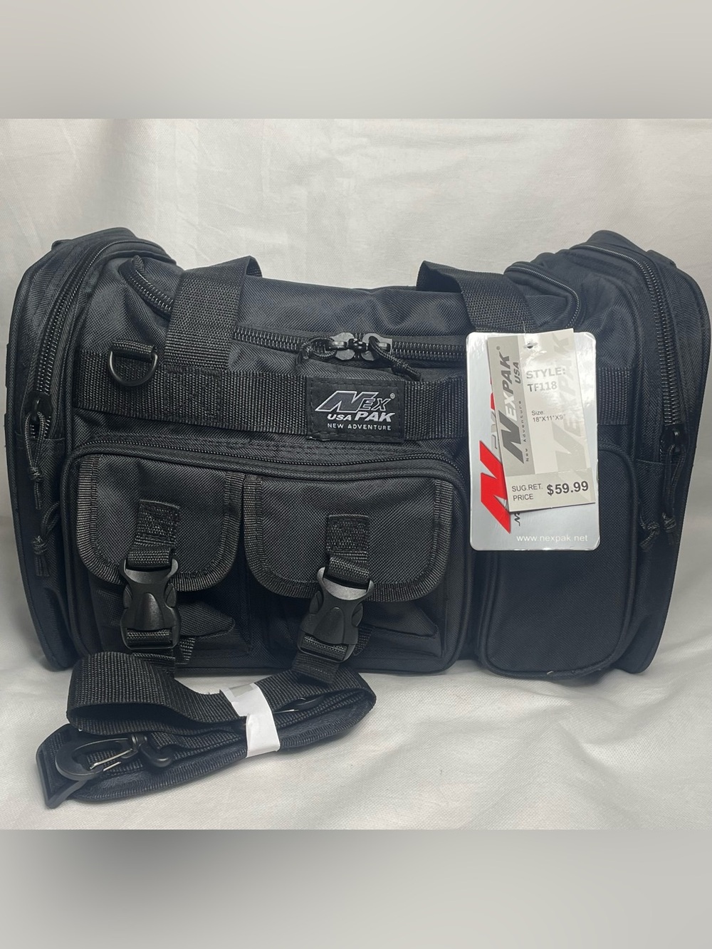 NexPak USA 18" 1800 cu. in. Tactical Duffel Bag Range Gear Holster TF118 BLACK